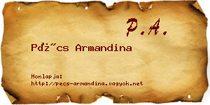 Pécs Armandina névjegykártya